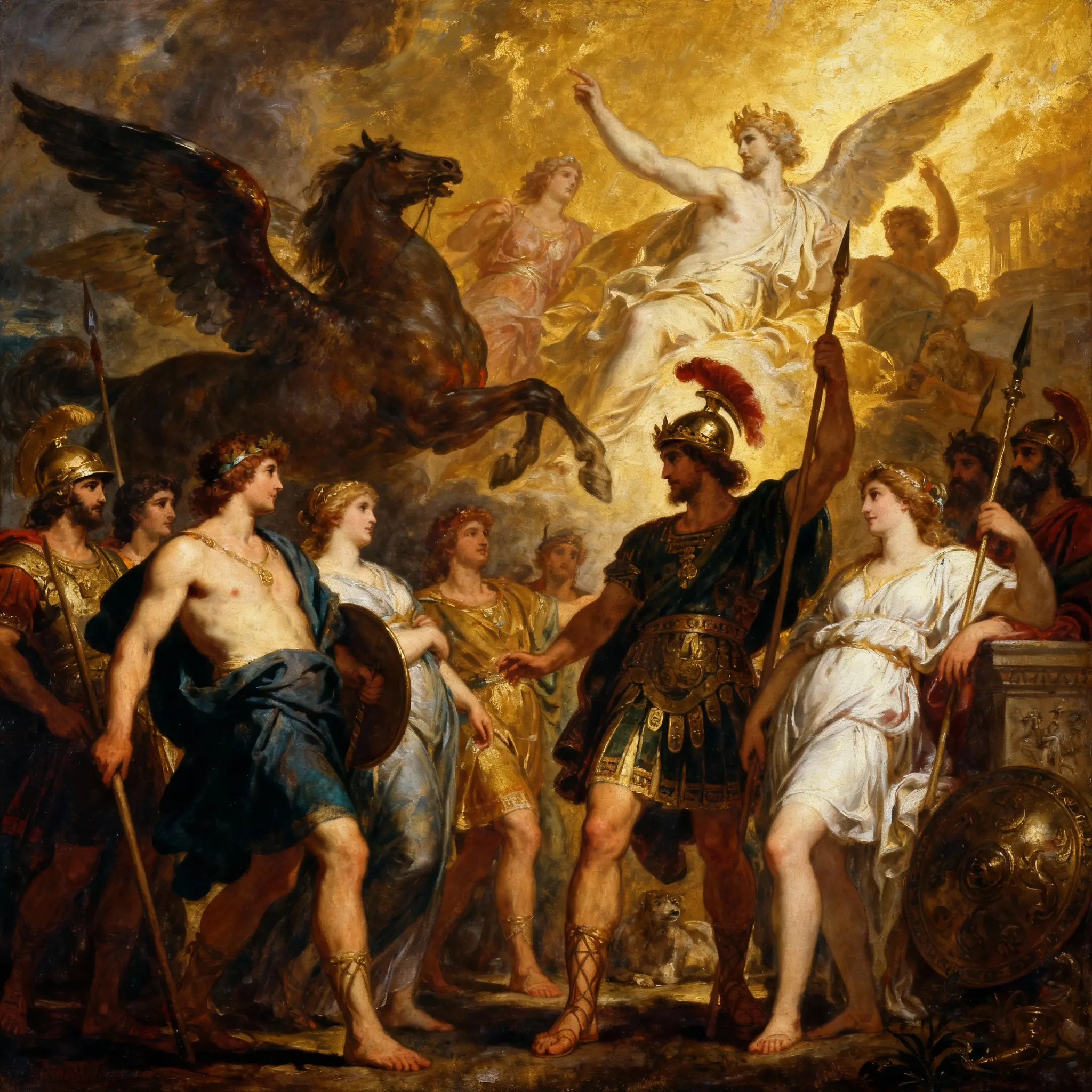 Ascension of the Heroic Gods - Seedream V4 AI generated image showcasing epic fantasy artwork